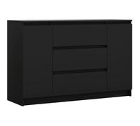 3xEliving Demi 2D3S Commode, Couleur: Noir, D: L: 120cm, P 39 cm, H: 78 cm, avec deux portes et trois tiroirs