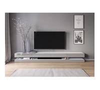 3xeLiving Meuble TV innovant et moderne Sajna 280cm blanc / gris brillant