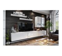 3xEliving Un ensemble moderne de meubles de salon Lambusco, unité murale, meubles pour le téléviseur couleur blanche