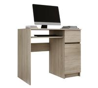 3xEliving ZOLYNNA Bureau Droite Sonoma Bureau avec Armoire verrouillable et tiroir, côté Gauche, Dimensions : H : 77 cm, L : 90 cm, P : 50 cm