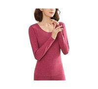 (3XL,Female Red)Thermal Underwear Men Winter Women Long Johns Sets Fleece Keep Warm In Cold Weat