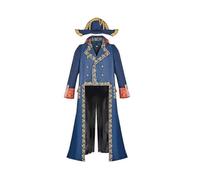 (3XL,unisex,Coat and hat)Napoleon Costume for Adults Medieval Palace Retro Blue Suit Halloween Cosplay Carnival Party Costume 2025