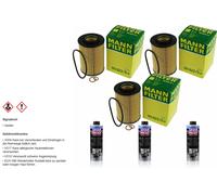 3xMANN-FILTER FILTRE À HUILE-HU 822/5 x +3xLIQUI MOLY Pro-Line Nettoyage Moteur