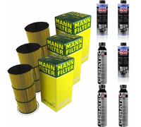 3xMANN Ölfilter-hu 12 001 Z + 3xLiqui Moly Pro-Line Nettoyant Moteur / 3x Cera