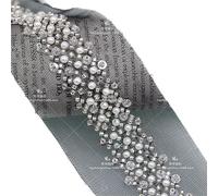 3Yard Black White Pearl Beaded Lace Trim Tape Sequined Ribbon DIY Collar Sewing Garment Belt Wedding Dress Materials(Color 4)