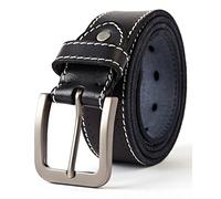 3ZHIYI Cuir pleine fleur style décontracté Jeans ceintures pour hommes,35mm Noir Marron