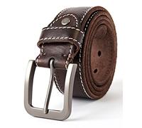 3ZHIYI Cuir pleine fleur style décontracté Jeans ceintures pour hommes 35mm Noir Marron