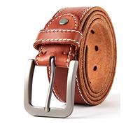 3ZHIYI Cuir pleine fleur style décontracté Jeans ceintures pour hommes,35mm Noir Marron (Marron-064, 130CM), 130, (GLB064)