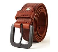 3ZHIYI hommes Ceinture En 100% cuir,Ceinture En Cuir Pleine Fleur boucle ardillon (Marron-065, 130CM) Glb065