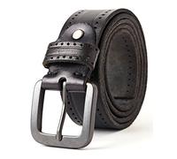 3ZHIYI Hommes Ceinture En 100% Cuir Ceinture (Noir-065, 130CM)