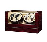 4+0 Automatic Wood Watch Winder Rotation Winders Deluxe Silent Motor Wood Box 2 Power Supply Mode 32×20×18CM