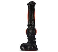 4.0 Gode XXL Large Godemichets - 380mm Gros Godes Ceinture avec Ventouse,Gode Plug Anal Plug Anale,Dilatateurs Plugs Anals Couple (Noir, L)