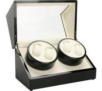 4+0 Montre Box Automatique Remontoir en bois Watch Winder Box Boîte à montres Boîte à montres Boîte de rangement des montres pour Noël Anniversaire Fête Cadeau