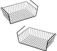 4.00 Sous-étagère Panier de rangement en métal en set de 2 - chacun env. 40 x 26 x 11 cm - panier à accrocher en noir (2 pièces)