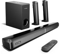 4.1 Barres De Son Pour Tv, Barre De Son Tv Avec Subwoofer Réglables, 2-En-1 Barre De Son Détachable, Soundbar Bluetooth 5.3, 3 Modes D'Eq, Arc/Optique/Aux, Montage Mural, Série Apollo S50