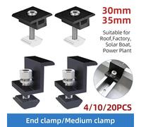 4/10/20 pièces support de Module solaire pince d'extrémité pince d'extrémité pour montage pinces de panneau solaire pour fixations de Module solaire PV 30mm/35mm TypeA-4PCS-30MM