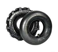 4.10/3.50-4 Kit de pneu en caoutchouc et chambre à air pour tondeuse à gazon lourd, brouette, chariot de golf et chariots, conçu pour les terrains difficiles