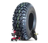 4.10/3.50-6 Pneu à Chambre, 4.10/3.50/6 Semelle Tout Terrain pour Tondeuse à Gazon Déneigeuse Générateur Chariot 4.10 3.50 6 4PR Pneus Utilitaires(TIRE AND TUBE)