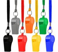 4/10 pièces Sifflet de pompom girl coloré avec cordon, sifflet de sport haute décibel convenant pour les matchs de football, événements sportifs, fêtes d'anniversaire, carnavals, accessoires d'acclama