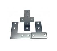 4/10 plaques de jonction en aluminium argenté en forme de croix en T - Équerres d'angle droit for profilés en L 20/30/40/45(4040 cross,4pcs)