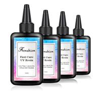 4 * 100g de résine dure UV de 100g, durcissement le plus rapide, résine de super transparence à jaunissement zéro pour la fabrication de bijoux