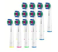 4/12/16Pcs Replacement Toothbrush Heads ，Compatible for Oral-B ，Professional Electric Toothbrush Heads Brush Heads(WHITE CLEAN 12pcs)