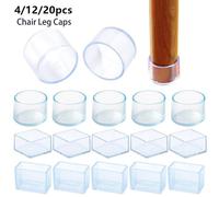 4/12/20pcs Silicone Table Chaise Jambières Antidérapant Couvre Les Meubles Pieds Tampons Tasses Protecteurs De Sol Accessoires De Meubles