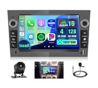 4+128G Android Autoradio pour Opel Astra H/Zafira B/Corse C D sans Fil Carplay, 7 Pouces Incell écran Tactile pour Voiture avec Bluetooth 5.0/GPS/FM/RDS/EQ/Caméra de Recul(Gris Acier)