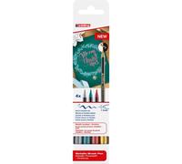 [4-1340-4] edding Feutre pinceau métallisé 1340 Etui de 4 Assorti 1-6 mm