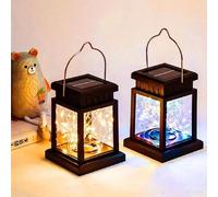 4/2/1 pièce Lampe solaire étoilée, lampe à fil de cuivre, lampe suspendue de lanterne de palais rétro pour cour, jardin, villa, terrasse, paysage extérieur de Noël, lampe d'ambiance étanche 2 pièces,1