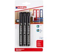 [4-2000C-3-1001] edding Pack 3 Marqueurs Permanent 2000C Corps Alu Noir Point...