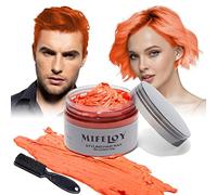 4.23 oz colorant colorant temporaire pour cheveux coiffure pour hommes brosse pour cheveux crème instantanée boue crème naturelle pour cheveux fête Cosplay halloween hair wax (Orange)