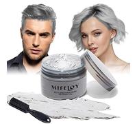 4.23 oz colorant colorant temporaire pour cheveux coiffure pour hommes brosse pour cheveux crème instantanée boue crème naturelle pour cheveux fête (Gris)