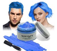4.23 oz colorant colorant temporaire pour cheveux coiffure pour hommes brosse pour cheveux crème instantanée boue crème naturelle pour cheveux fête (Bleu)
