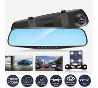 4.3” HD 1080P Vue double objectif Rétroviseur intérieur voiture DVR Dash Cam caméra Recorder