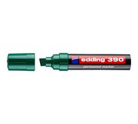 edding 390 Marqueur permanent - Vert - 1 stylo - Pointe biseautée épaisse 4-12 mm - Imperméable, sèche vite - Marqueur polyvalent universel - pour carton, plastique, bois, métal, verre, pierre, toile