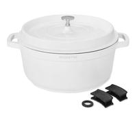 4,3L Cocotte Ronde En Fonte D’Aluminium,Revêtement Antiadhérent En Céramique.Couvercle Avec Picots Saveurs.Compatible Tous Feux