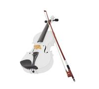 4/4 vintage en épicéa mat en bois massif pour adultes débutants jouant du violon (blanc)