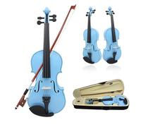 4/4 vintage en épicéa mat en bois massif pour adultes débutants jouant du violon (bleu)