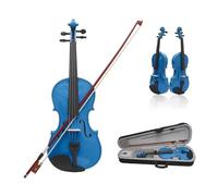4/4 vintage en épicéa mat en bois massif pour adultes débutants jouant du violon (bleu foncé)
