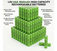 4-40 piles AAA 1.5V 3000mAh, batterie rechargeable haute capacité, 1500 cycles avec charge rapide, pour manette Xbox, lampe de poche 16pcs