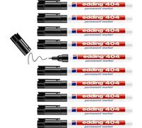 [4-404-001-10] edding Lot de 10 Marqueurs Permanent 404 Noir Pointe Ultrafine...