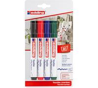 [4-4500-4-1999] edding Marqueur pour textiles 4500 blister de 4 Assortis de b...