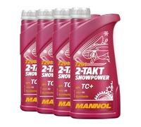 4 (4x1) Litre MANNOL 2-Takt Snowpower Huile de Mélange F.Schneemobile Api TC Fd