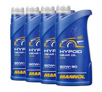 4 (4x1) Litre Mannol SAE 80W-90 Hypoid Transmission / Boite de Vitesse / Axes