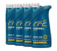 4 (4X1) Litres MANNOL 15W-40 Diesel Huile Moteur Minérale Universelle