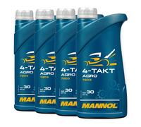 4 (4X1) Litres MANNOL 4-Tact Agro SAE 30 Huile De Tonte, Huile Pour Machines