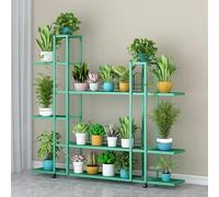 4/5/6tier Plant Stand Porte-Pot De Fleurs en Métal avec Roues Et Fonction De Frein Organisateur Rack Multi Storage Corner Shelf Intérieur Extérieur Fleur Rack Transfert Facilement, Green, 6 Tier