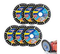 4.5" Diamond Multi-Purpose Saw Blades,Heavy Duty Angle Grinder Discs,Stainless Steel Welded Outer Diamond Sand High Durability,Cutting Blade for Cutting Marble/Quartz/Stone/Tile/Metal/Plastic (6pcs)
