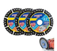 4.5" Diamond Multi-Purpose Saw Blades,Heavy Duty Angle Grinder Discs,Stainless Steel Welded Outer Diamond Sand High Durability,Cutting Blade for Cutting Marble/Quartz/Stone/Tile/Metal/Plastic (3pcs)